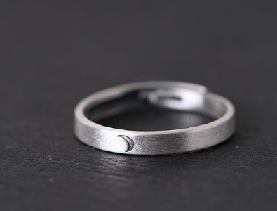 Sun and Moon Silver Jewelry Ring for Girlfriends