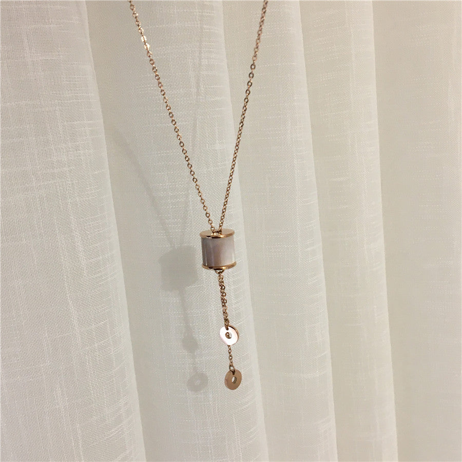 Titanium Steel Color-Fast Shell Pendant Necklace