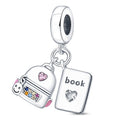 DIY Cute Backpack Book Charms Set in 925 Silver