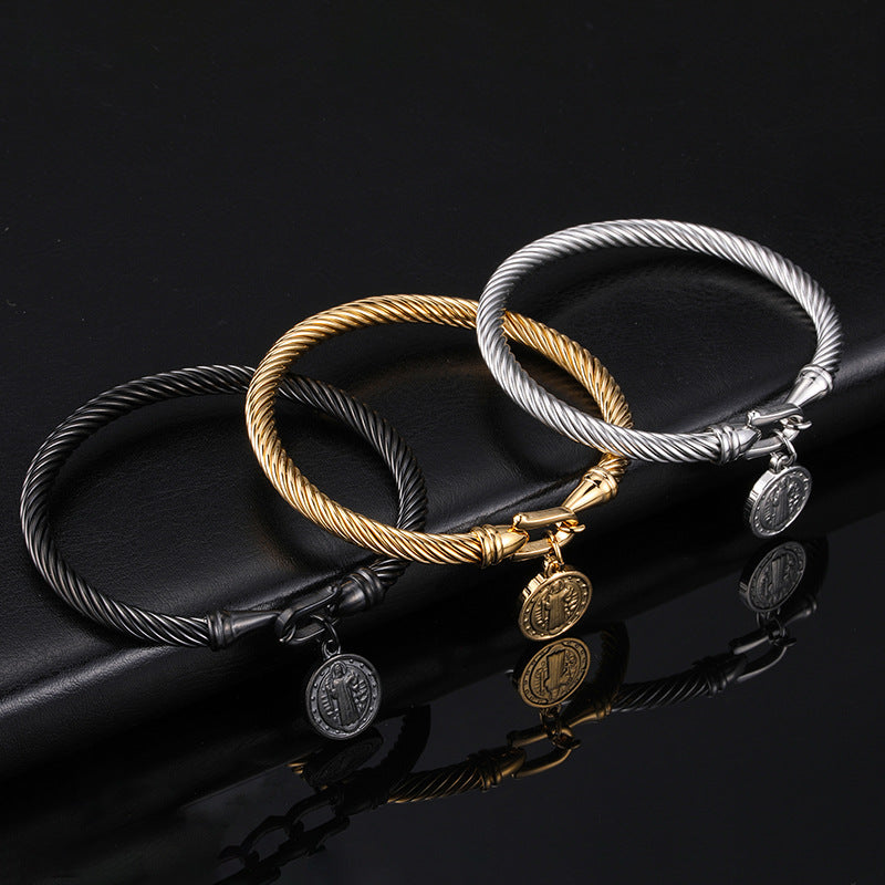 Stainless Steel Religious Bangle Jewelry Ornament