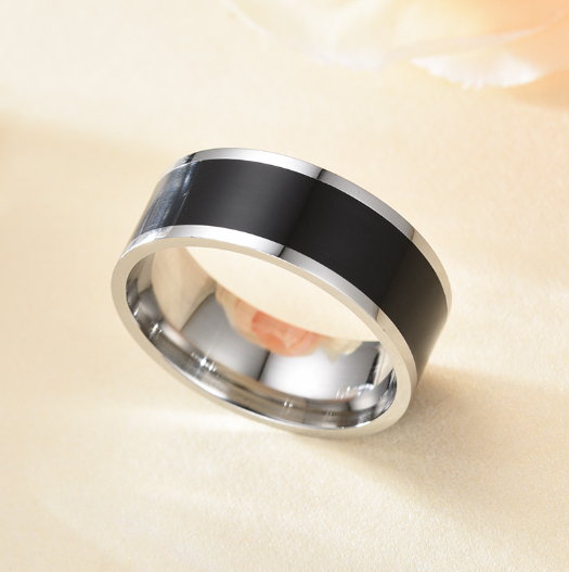 Black Tungsten Steel Business Fashion Ring