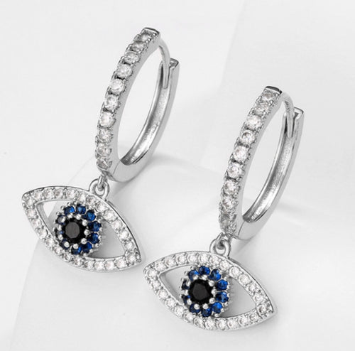 Demon Eye Blue Zircon Earrings - Wholesale Jewelry