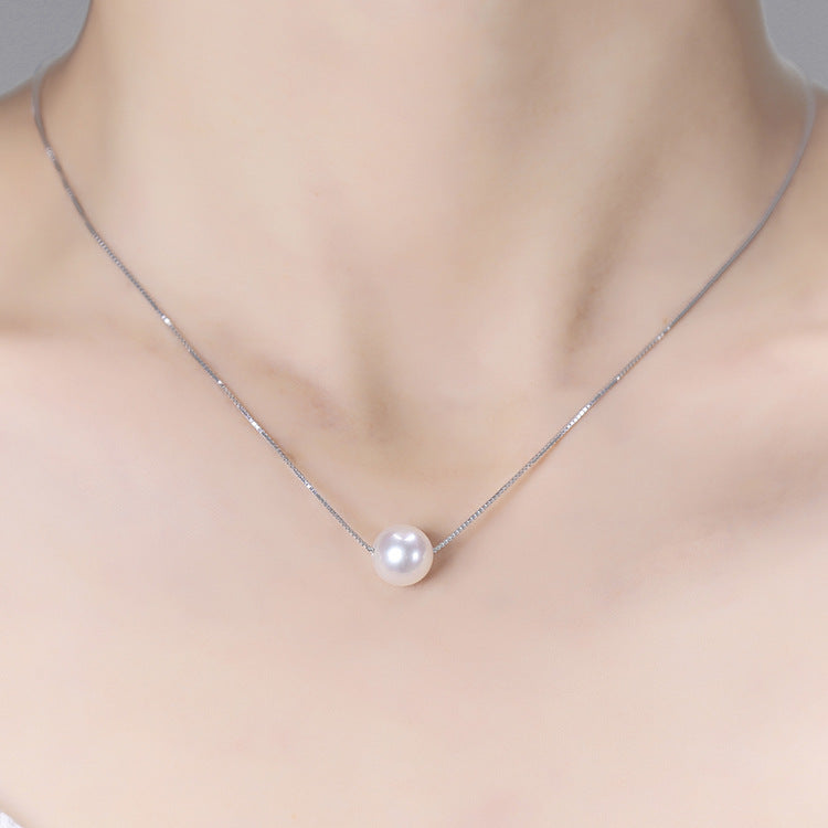 Natural Freshwater Pearl Necklace with S925 Silver Pendant