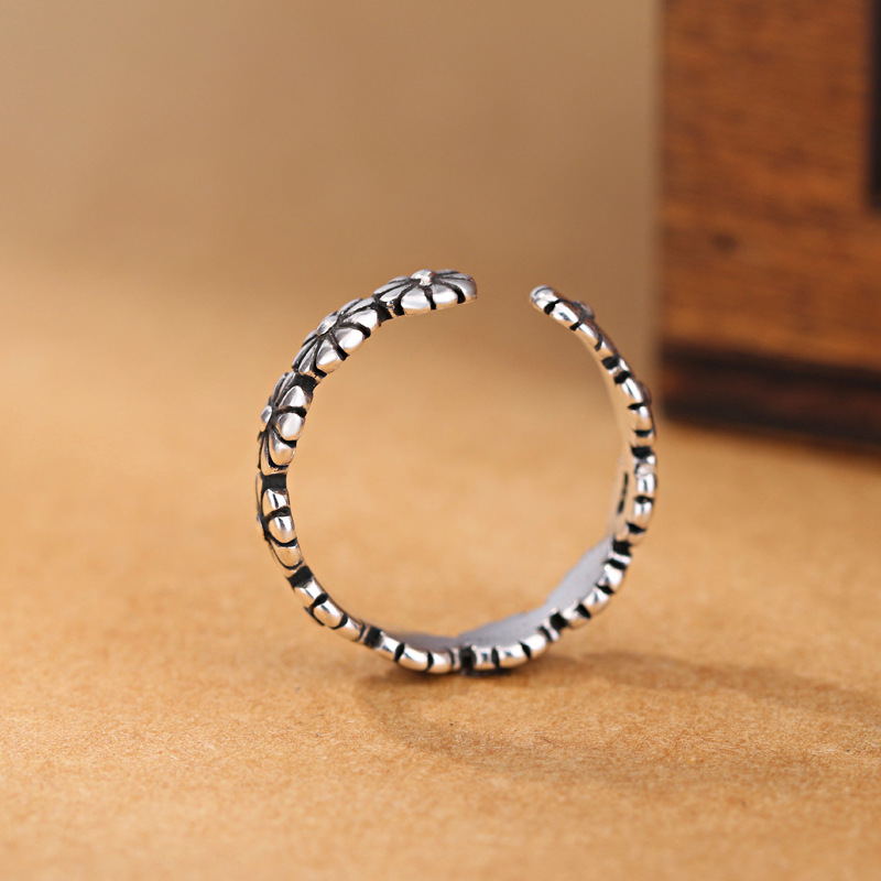 Vintage Sunflower Flower Ring