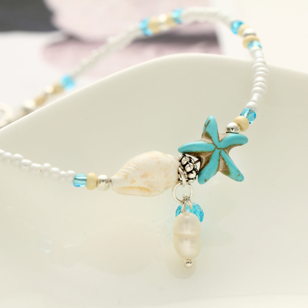 Fashionable Yoga Beach Bracelet with Shell and Star Charms