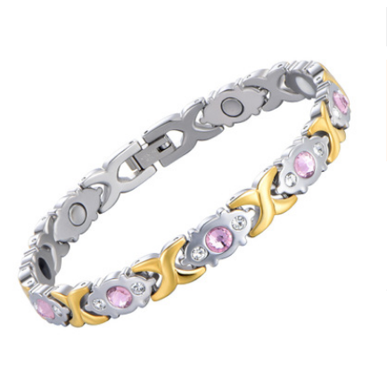 Crystal Gem Women's Titanium Steel Bracelet with Diamonds