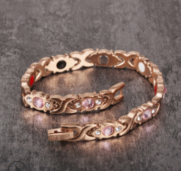 Crystal Gem Women's Titanium Steel Bracelet with Diamonds