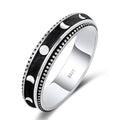 LEXLUNE Vintage Ring Fidget Ring Vintage Spinner Ring for Anxiety Women Men Antique Ring Real S925 Sterling Silver Band Ring (Moon Phase 10)