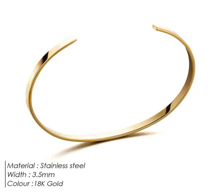 Glossy Open Steel Bracelet