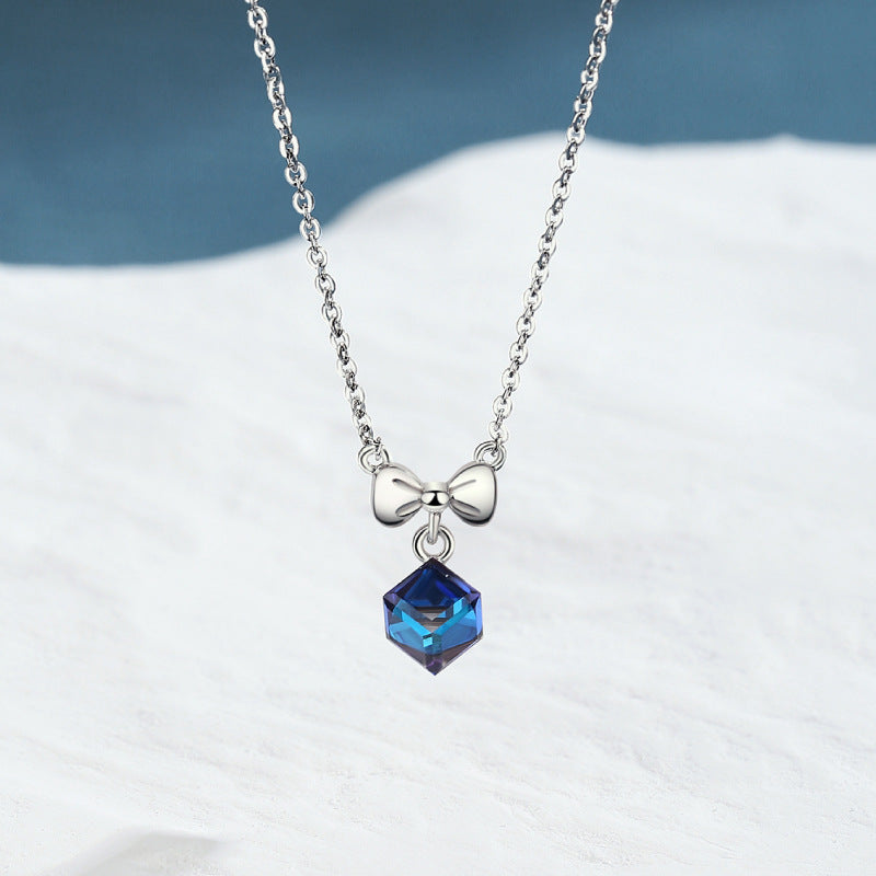 Sterling Silver Pendant Necklace with Austrian Crystals