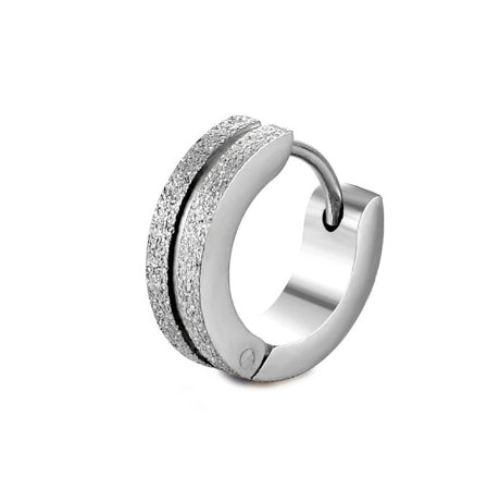 Fashionable Titanium Steel Gold-Plated Matte Earrings