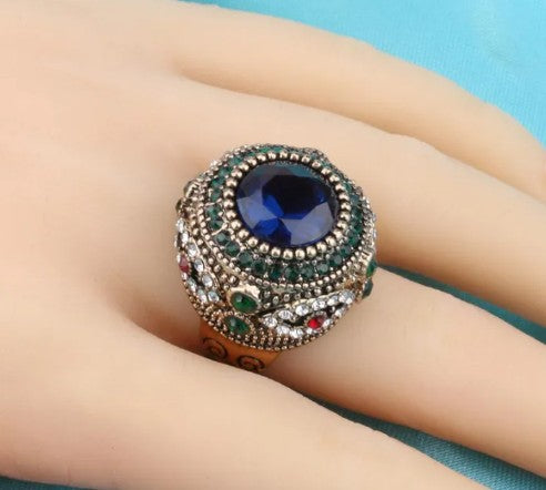 Vintage Gold Plated Inlaid Ring