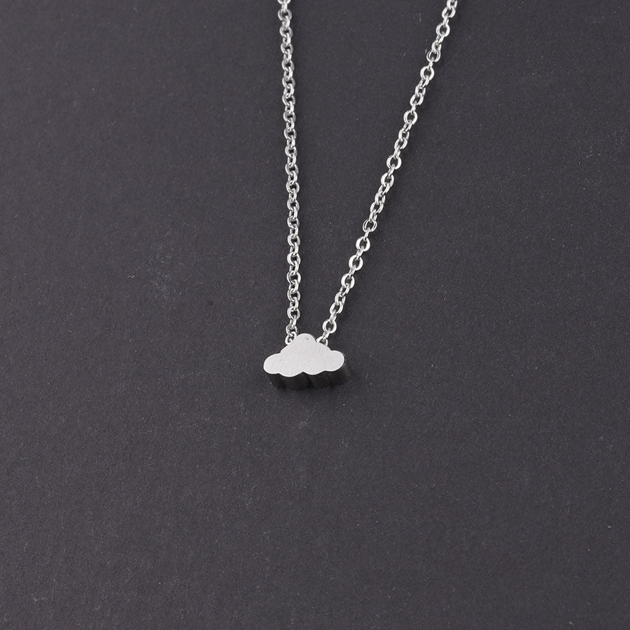 RUMNVNTY Mirror Titanium Cloud Pendant Necklace