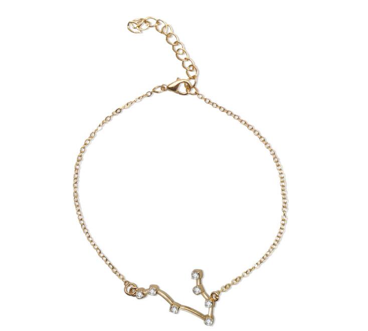 Zodiac Bracelet with Stylish Zircon Pendant