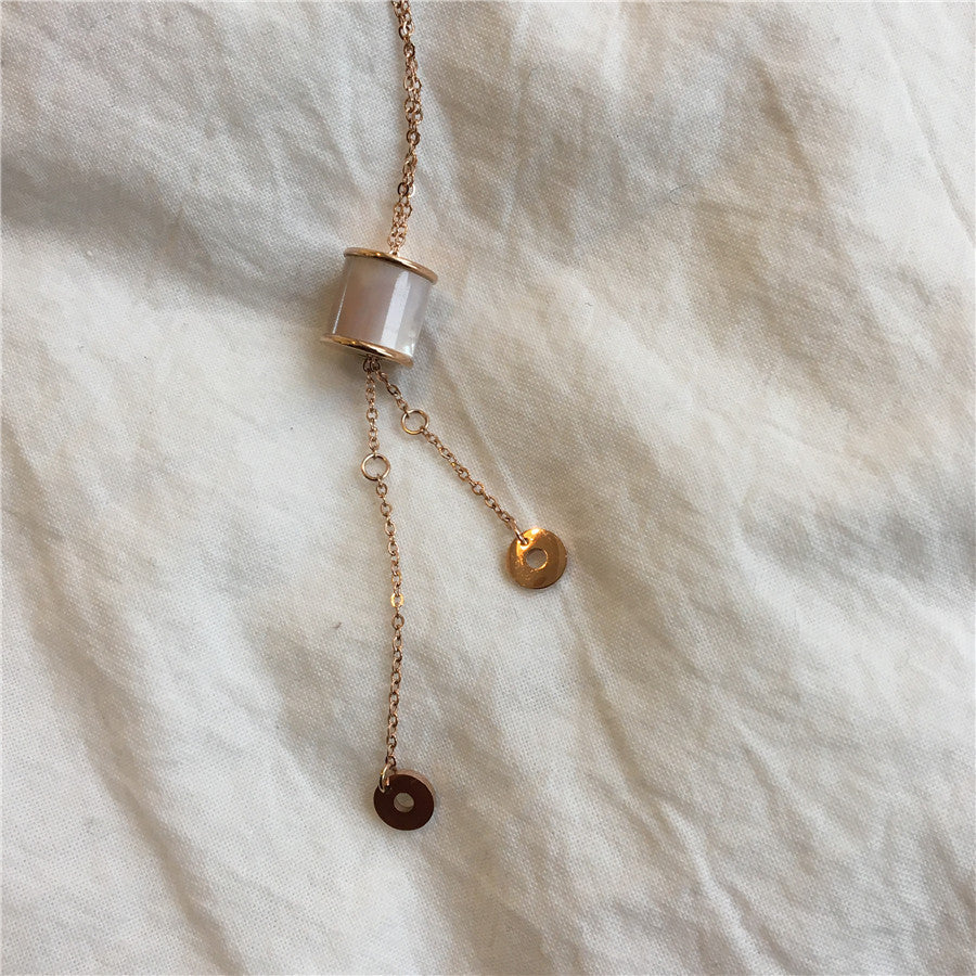 Titanium Steel Color-Fast Shell Pendant Necklace