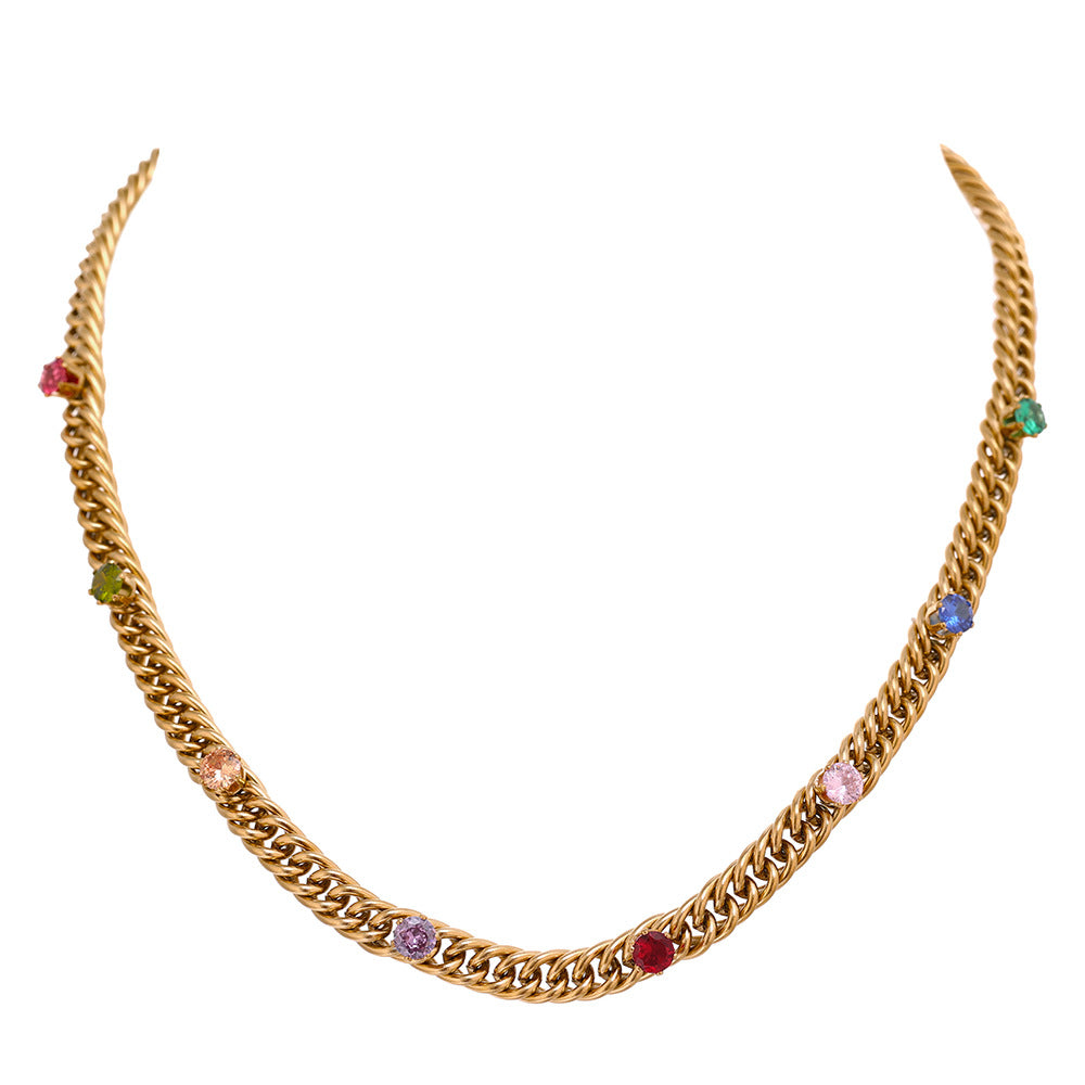 Colorful Zircon Designer Necklace