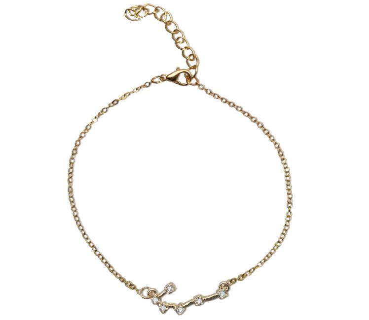 Zodiac Bracelet with Stylish Zircon Pendant