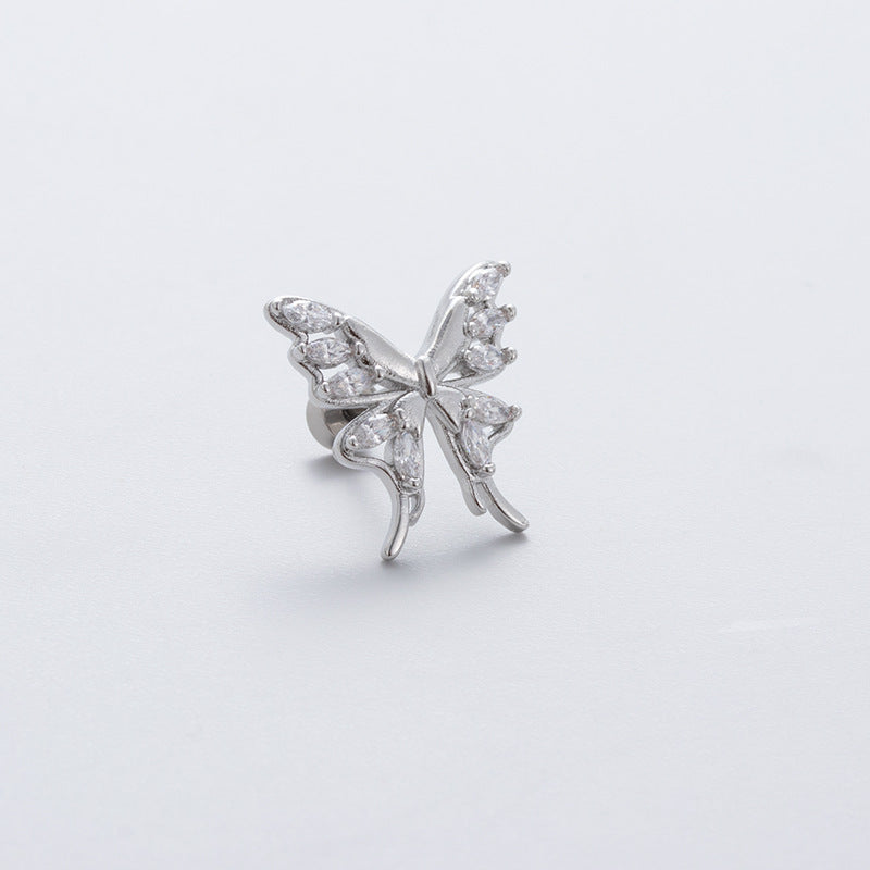 Henson Titanium Steel Butterfly Ear Cuff Earrings