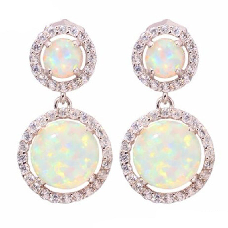 Vintage Colorful Glass Earrings with Platinum Plating