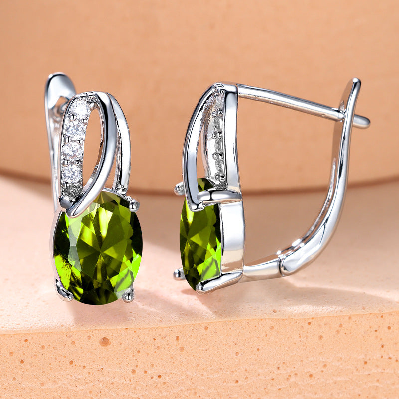 Vintage Oval Cut Zircon Earrings for Bridesmaids
