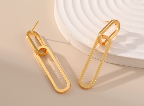 Minimalist Geometric Titanium Steel Long Earrings