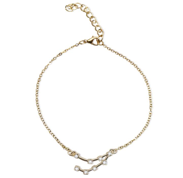 Zodiac Bracelet with Stylish Zircon Pendant