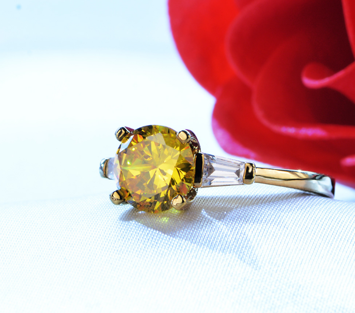 Diamond and Zircon Ring