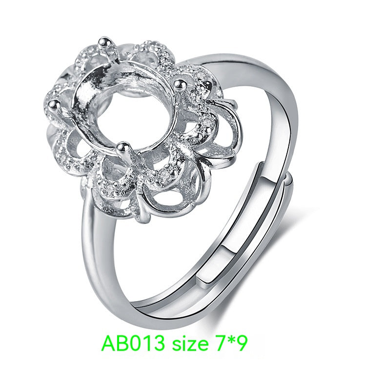 925 Silver Plated 18k Platinum Ring Frame Accessories