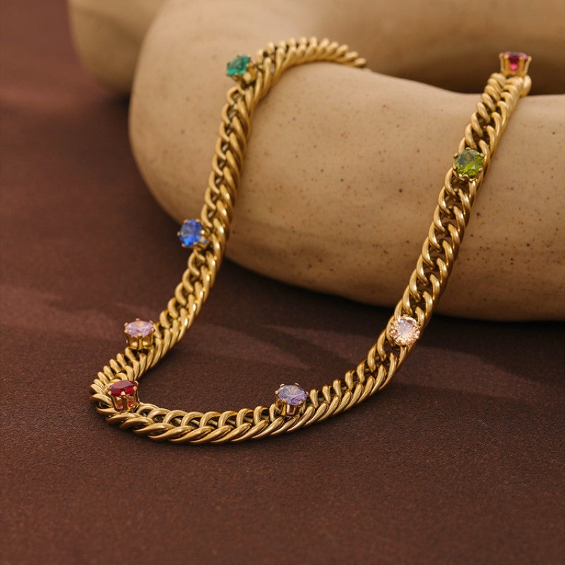 Colorful Zircon Designer Necklace
