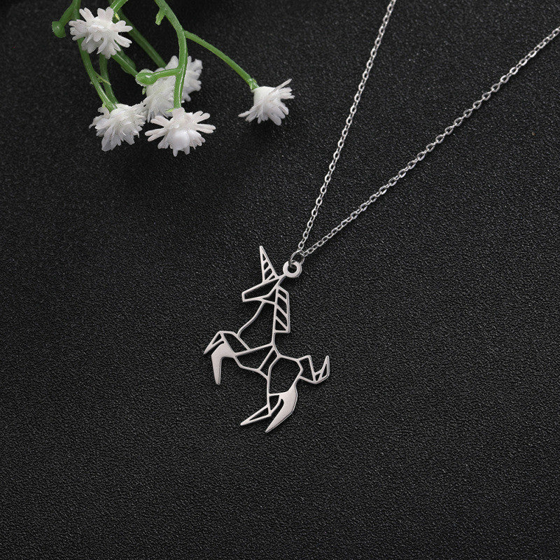 Unicorn Titanium Steel Necklace with Pendant