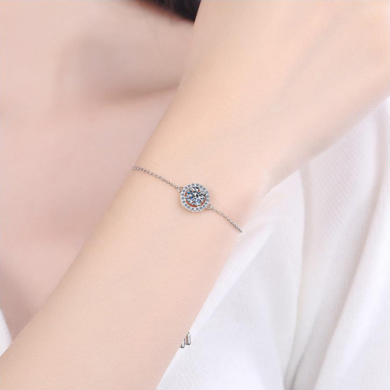 Moissanite 1 Carat Silver Bracelet