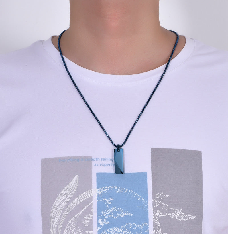 Stylish Tungsten Steel Pendant - Men's Long Necklace