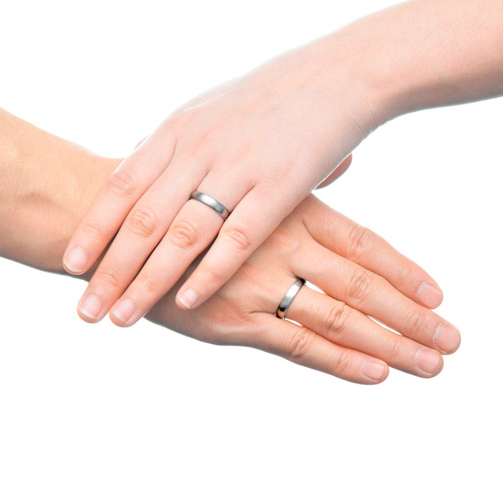 Unisex Tungsten Steel Engagement Ring Set