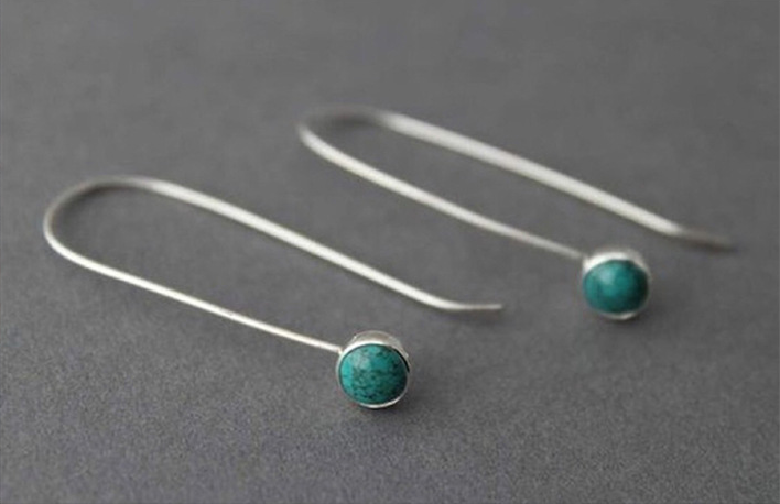Vintage Colorful Glass Earrings with Platinum Plating
