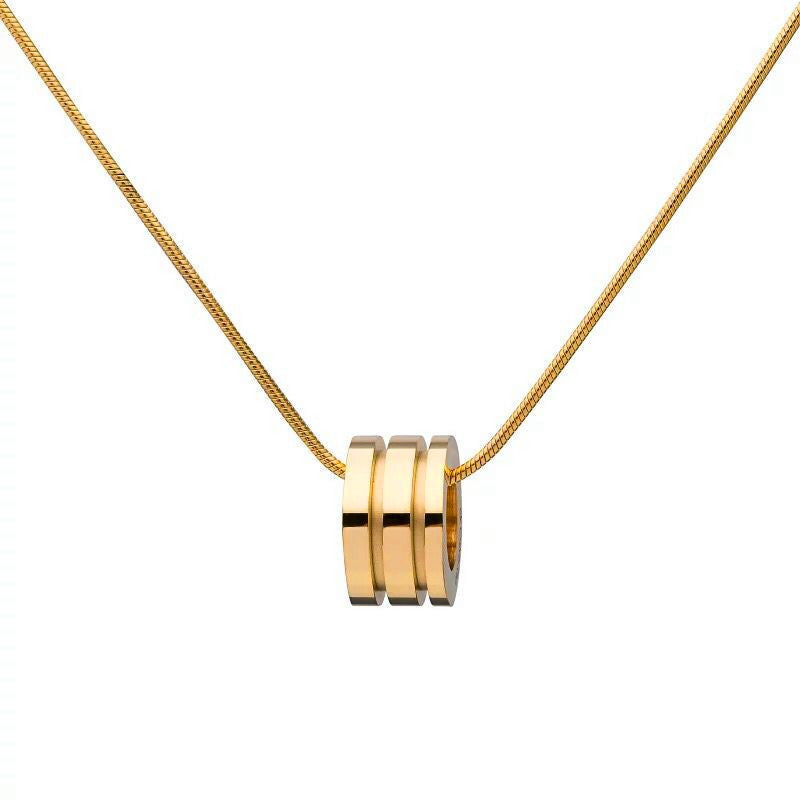 Minimalist Titanium Steel Necklace with Circle Pendant