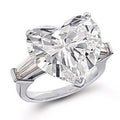 JZ055 Platinum Plated Heart Shaped Engagement Ring