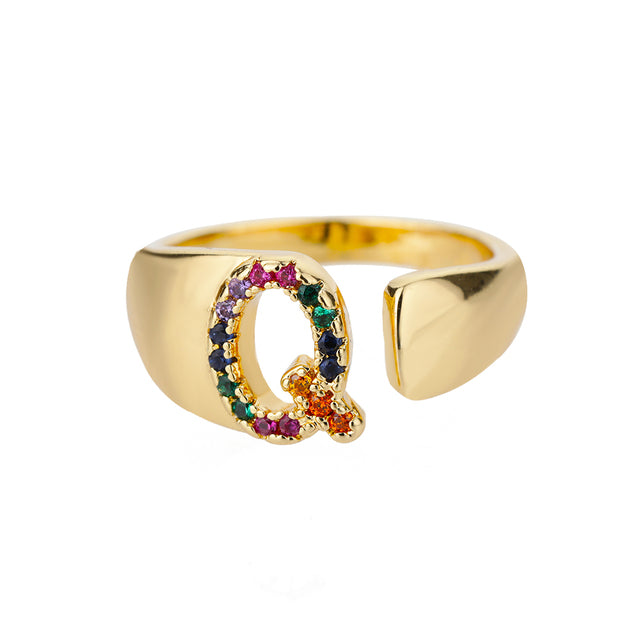 Colorful Zircon Women's Adjustable Vintage Ring Set