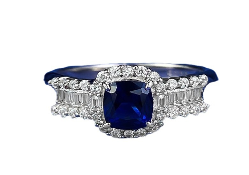 Natural Sapphire Silver Ring