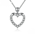 Heart Necklace, 925 Sterling Silver Pendant