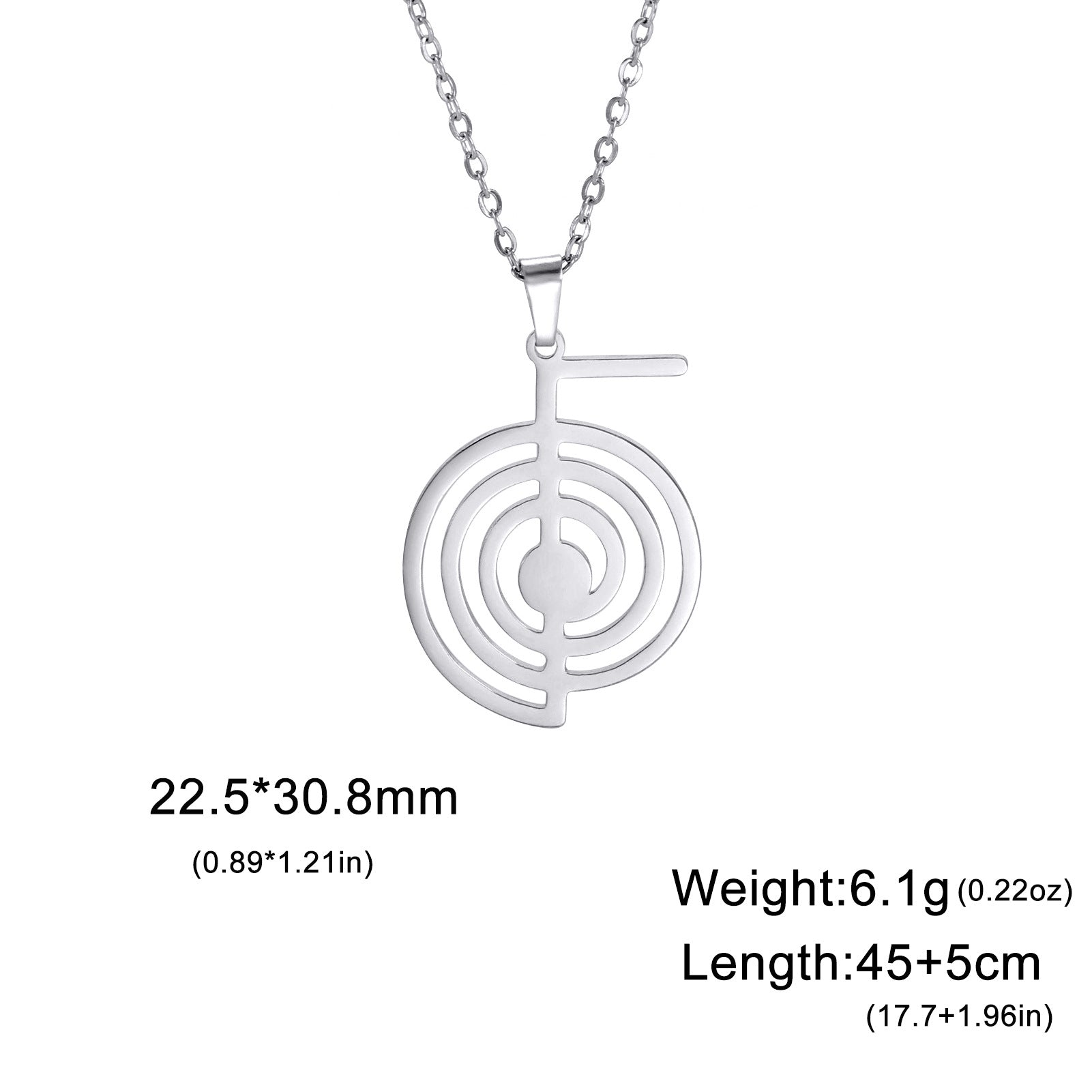 Titanium Steel Geometric Spiral Pendant Necklace