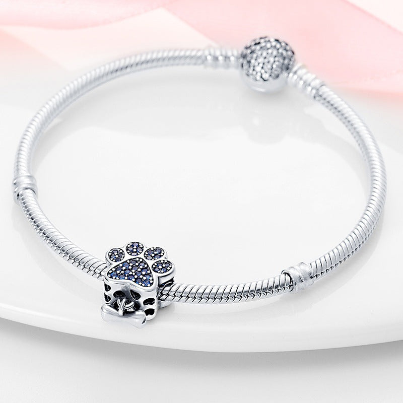 DIY Bead Bracelet Necklace Pet Paw Bone Charms