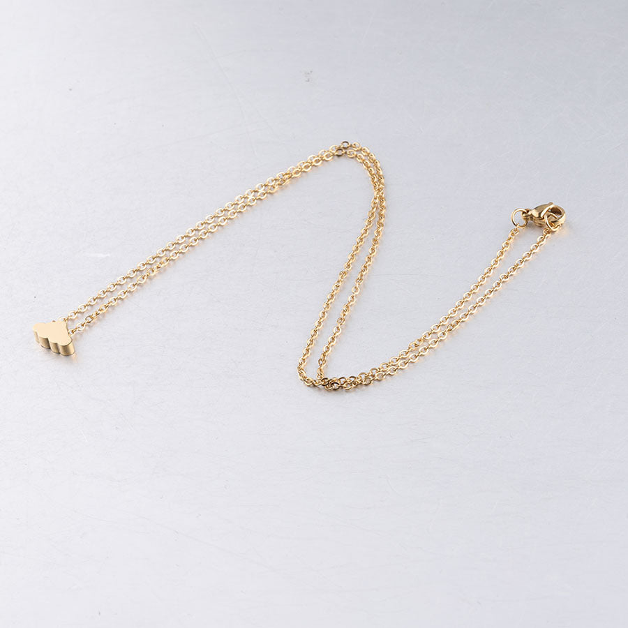 RUMNVNTY Mirror Titanium Cloud Pendant Necklace