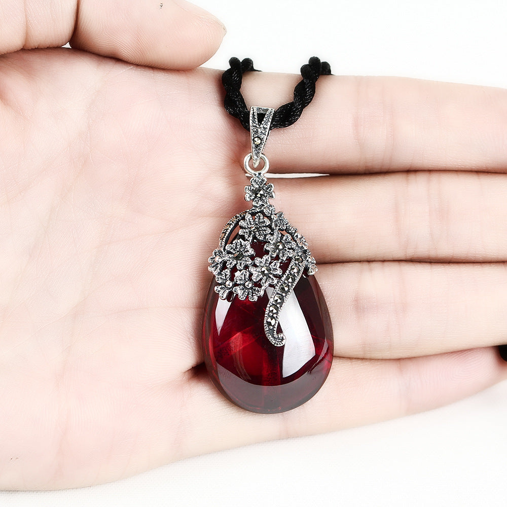 S925 Silver Pendant with Green Agate Heart Necklace