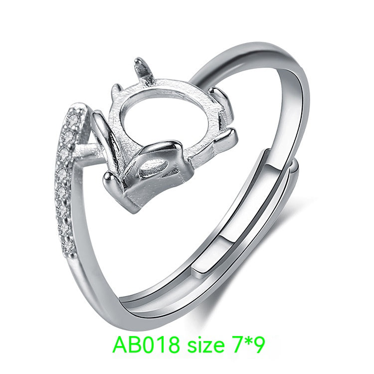 925 Silver Plated 18k Platinum Ring Frame Accessories