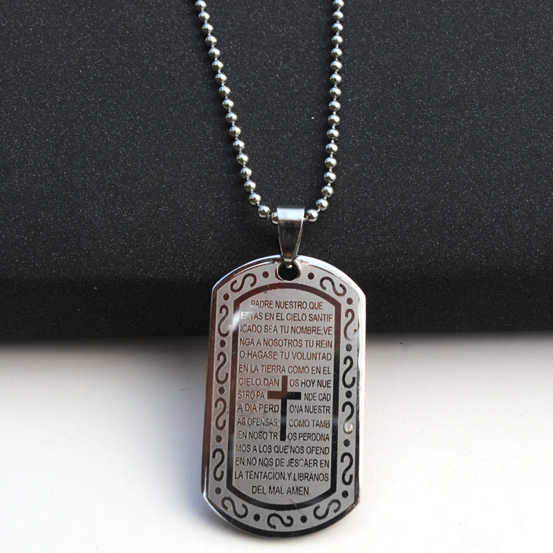 Titanium Steel Pendant Necklace for Men and Women