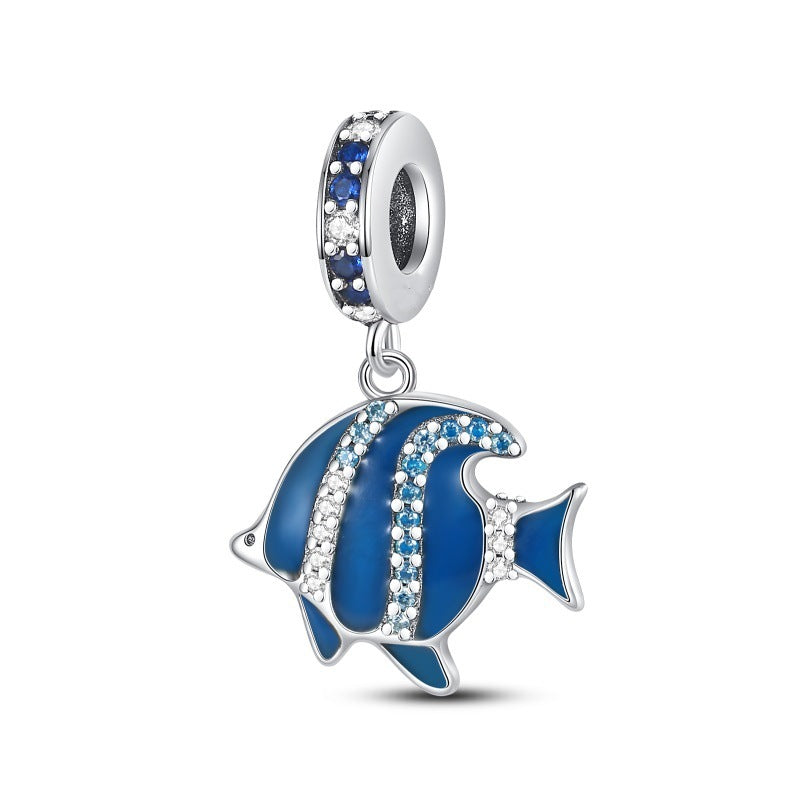 Silver-Plated DIY Ocean-Themed Shell and Crab Charms