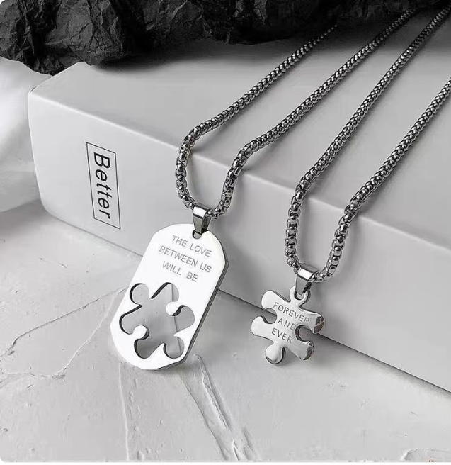 Women's Square Pendant Titanium Steel Necklace