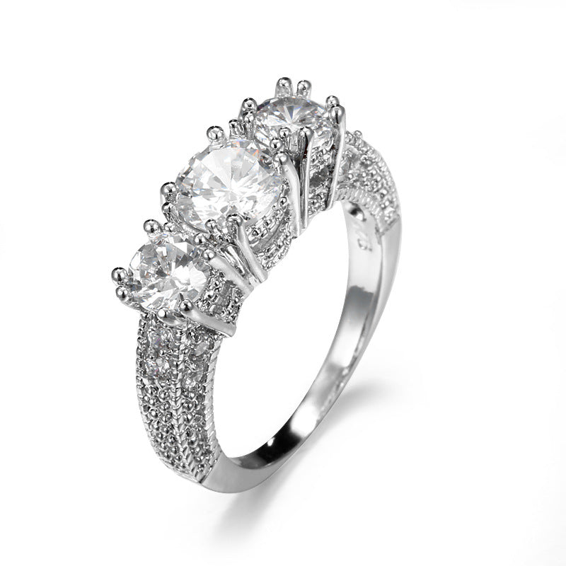 White Snowflake Zircon Ring