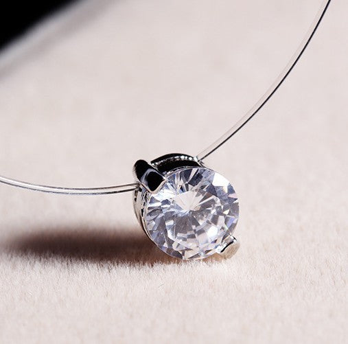 Korean Style Zircon Pendant Necklace for Women