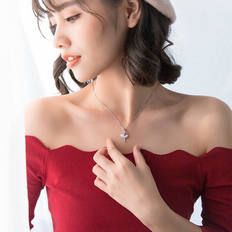 Ballet Girl Necklace with Silver Pendant